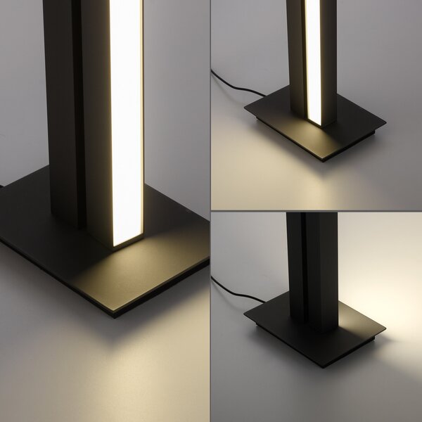 Podne Lampa PURE, Pure Lines Floor, prigušiv, Crno, Dnevna soba, Metal, Moderan
