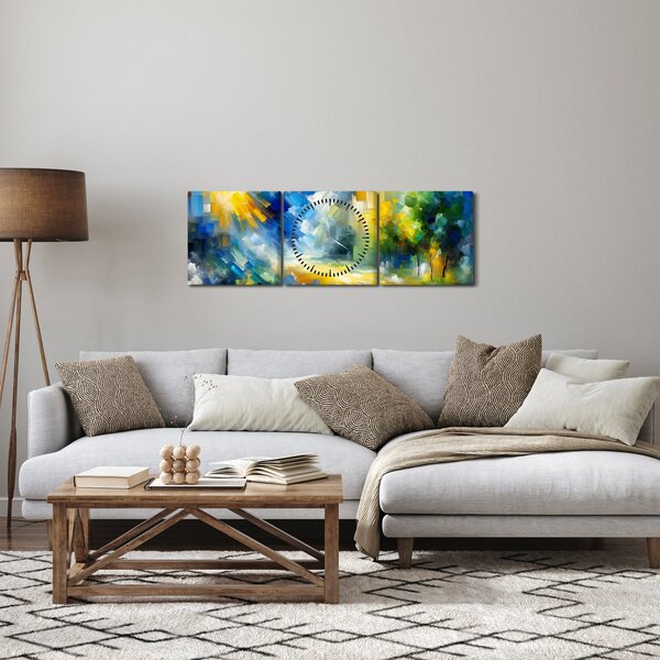 Slika - Apstraktni sunčani dan (sa satom) (90x30 cm)