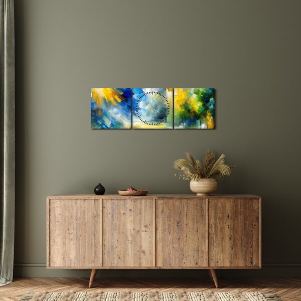 Slika - Apstraktni sunčani dan (sa satom) (90x30 cm)