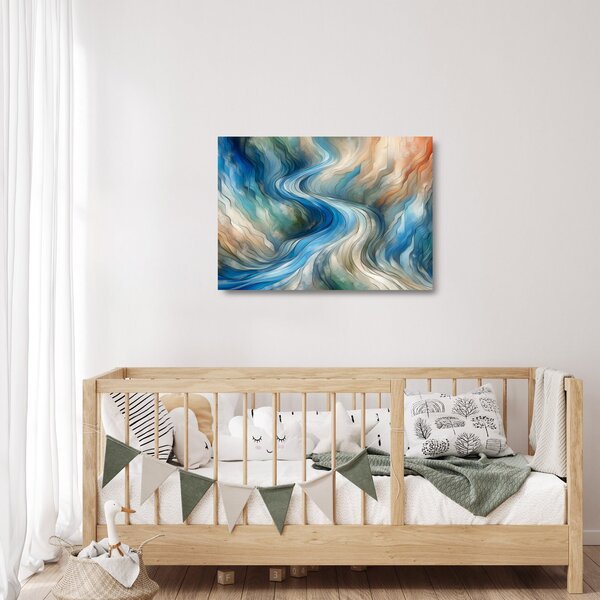 Staklena slika - Apstraktni tok (70x50 cm)