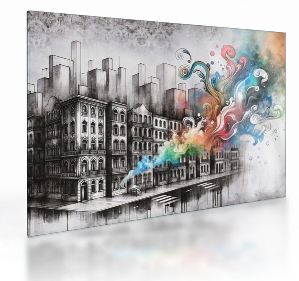 Staklena slika - Industrijski život (70x50 cm)