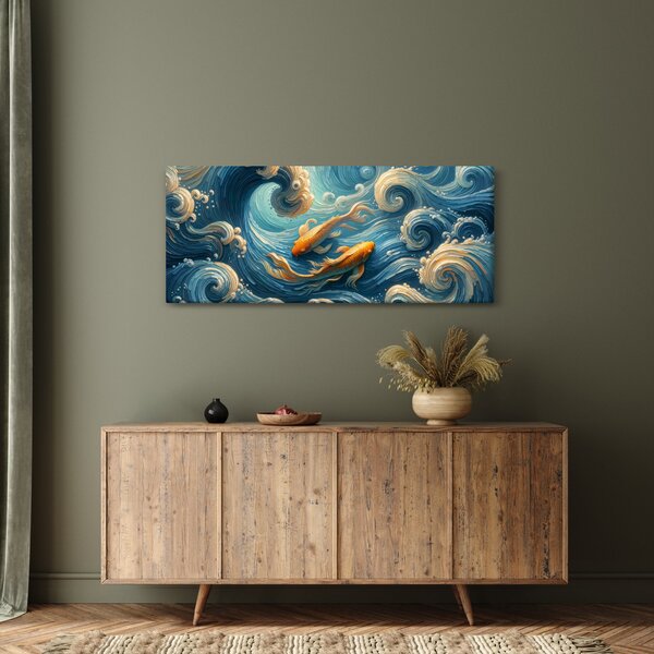 Slika - Zlatne ribe (120x50 cm)