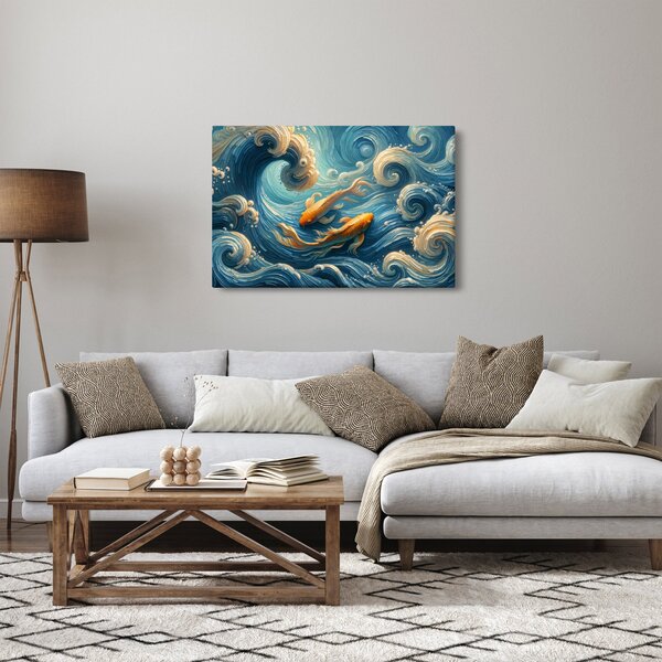 Slika - Zlatne ribe (90x60 cm)