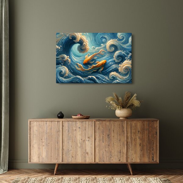 Slika - Zlatne ribe (90x60 cm)