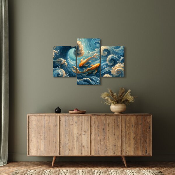 Slika - Zlatne ribe (90x60 cm)