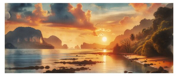 Slika - Pogled s plaže (120x50 cm)