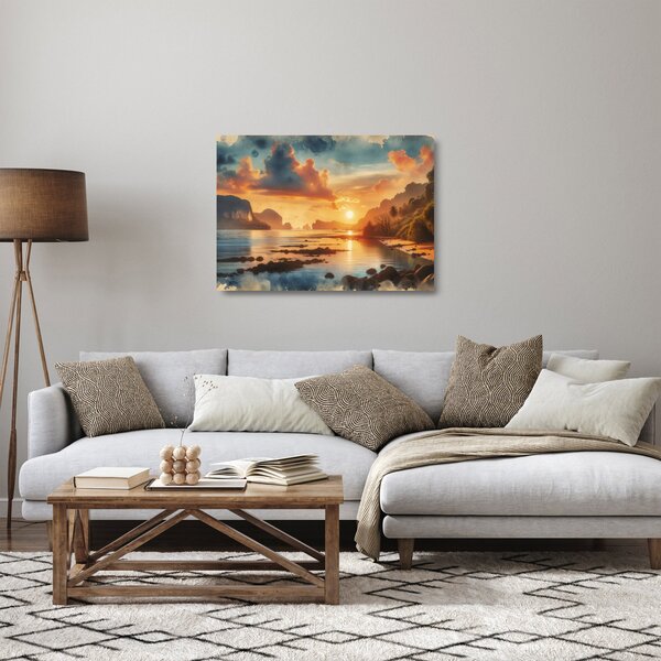 Staklena slika - Pogled s plaže (70x50 cm)
