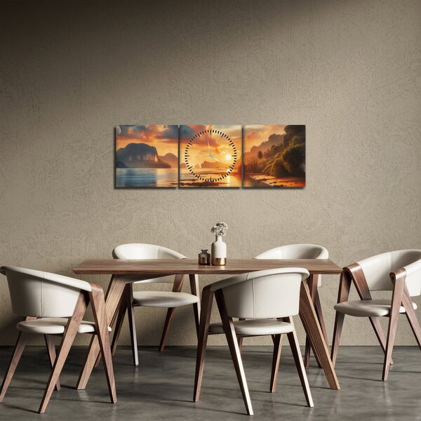 Slika - Pogled s plaže (sa satom) (90x30 cm)
