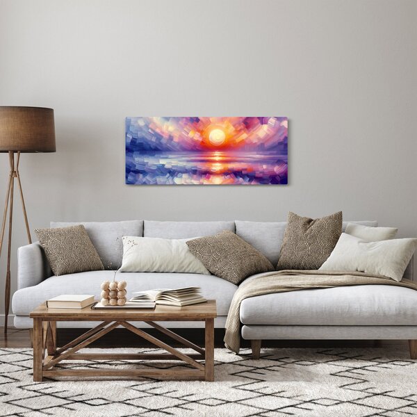 Slika - Umjetnički obojeni zalazak sunca (120x50 cm)