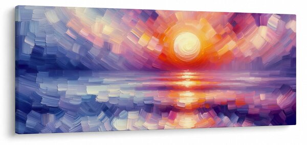 Slika - Umjetnički obojeni zalazak sunca (120x50 cm)