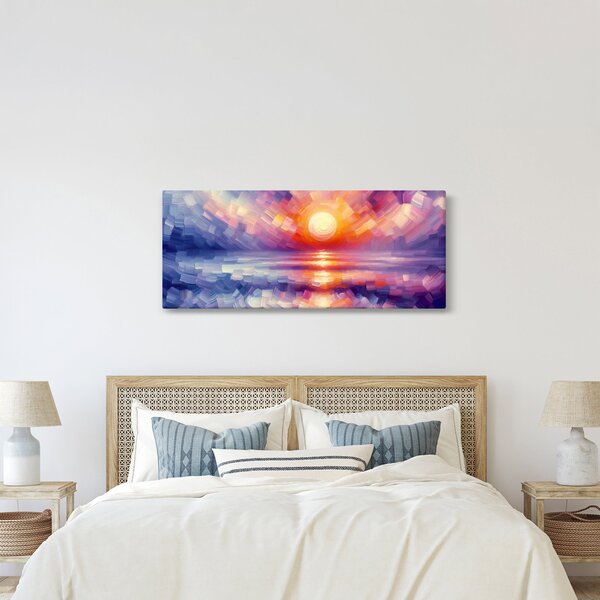 Slika - Umjetnički obojeni zalazak sunca (120x50 cm)