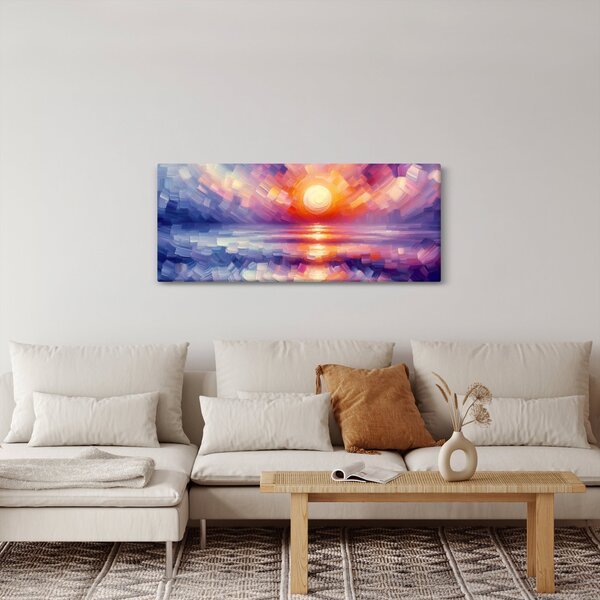Slika - Umjetnički obojeni zalazak sunca (120x50 cm)