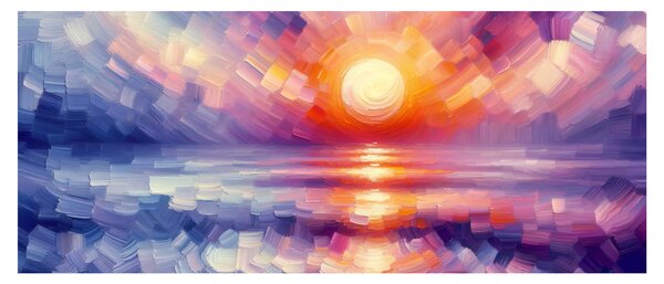 Slika - Umjetnički obojeni zalazak sunca (120x50 cm)