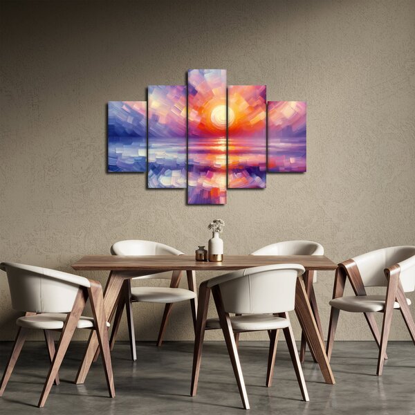 Slika - Umjetnički obojeni zalazak sunca (150x105 cm)