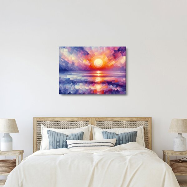 Slika - Umjetnički obojeni zalazak sunca (70x50 cm)