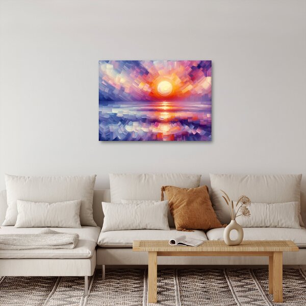 Slika - Umjetnički obojeni zalazak sunca (70x50 cm)