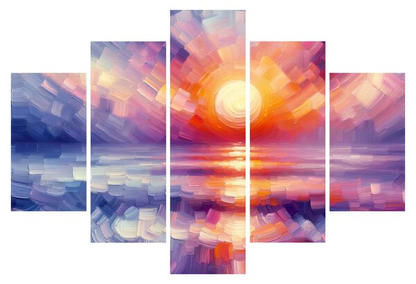 Slika - Umjetnički obojeni zalazak sunca (150x105 cm)