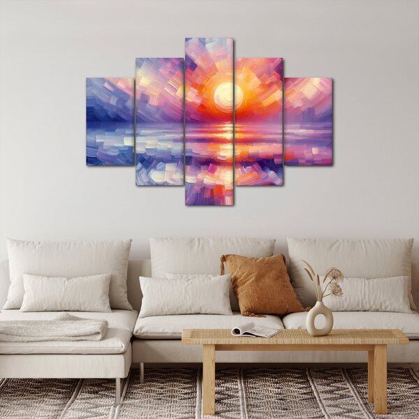 Slika - Umjetnički obojeni zalazak sunca (150x105 cm)