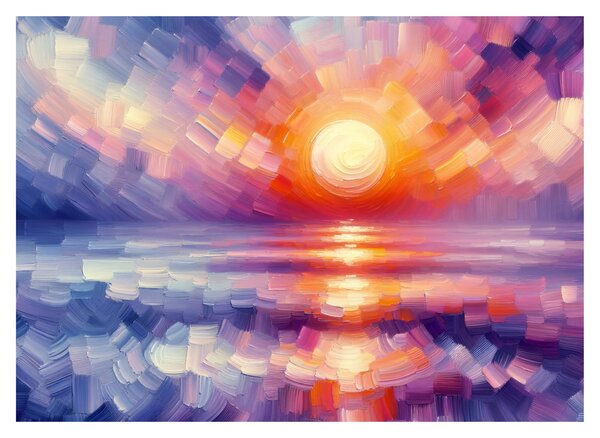 Slika - Umjetnički obojeni zalazak sunca (70x50 cm)