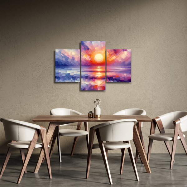 Slika - Umjetnički obojeni zalazak sunca (90x60 cm)