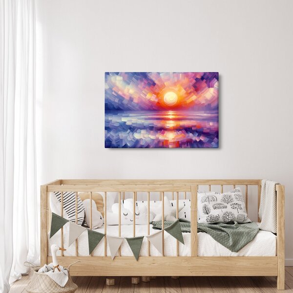 Slika - Umjetnički obojeni zalazak sunca (90x60 cm)