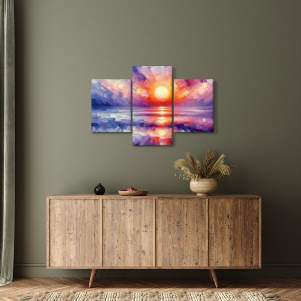 Slika - Umjetnički obojeni zalazak sunca (90x60 cm)