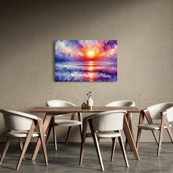 Slika - Umjetnički obojeni zalazak sunca (90x60 cm)