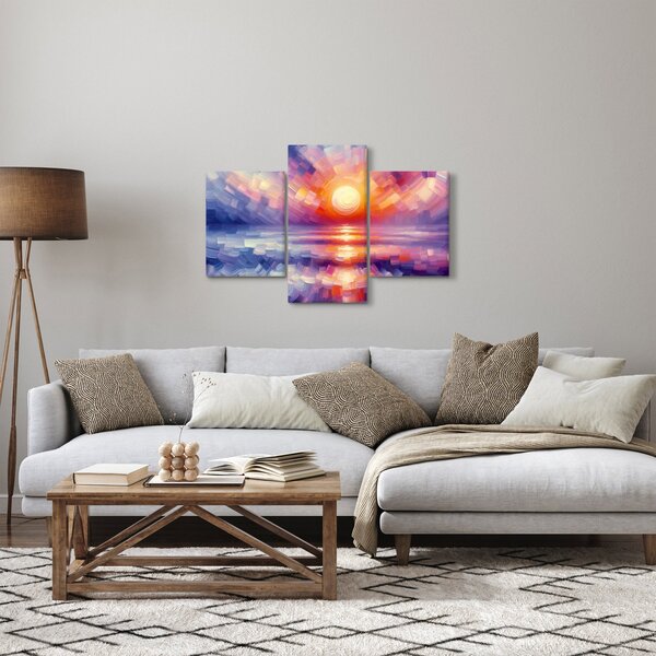 Slika - Umjetnički obojeni zalazak sunca (90x60 cm)