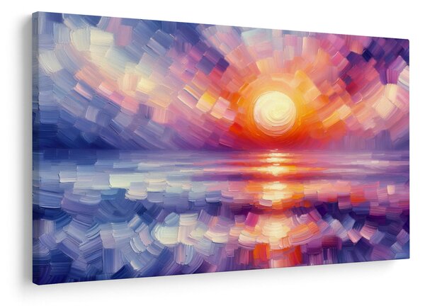 Slika - Umjetnički obojeni zalazak sunca (90x60 cm)
