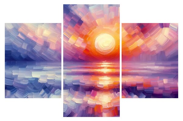 Slika - Umjetnički obojeni zalazak sunca (90x60 cm)