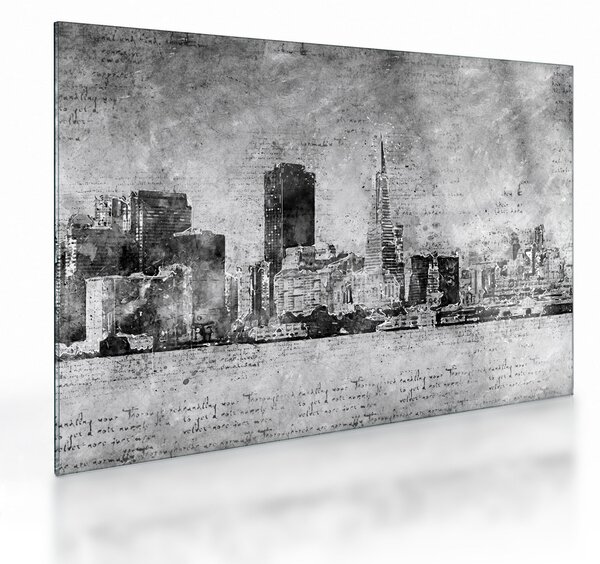 Staklena slika - Grad umjetnosti kave (70x50 cm)