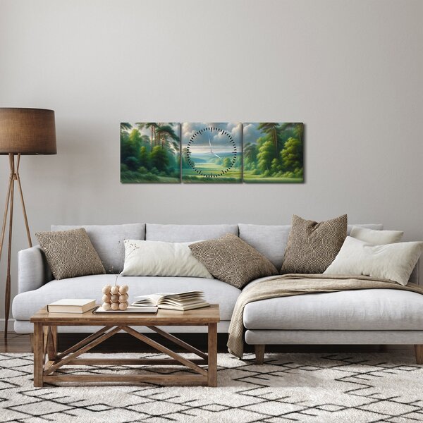Slika - Zeleni krajolik (sa satom) (90x30 cm)