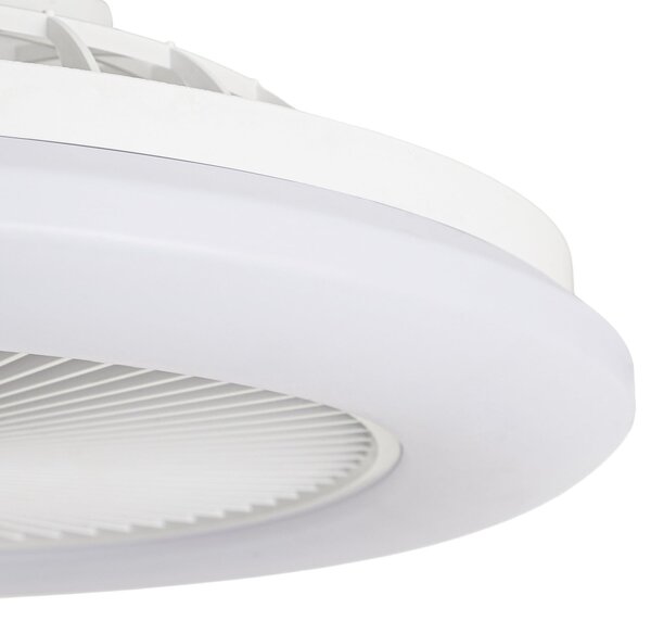 Vedin LED stropni ventilator, Ø 45 cm, RGBW, prigušiv, bijeli, DC - Lindby Lindby, Vedin, prigušiv, Bijela, Dnevna soba, Plastika, Moderan