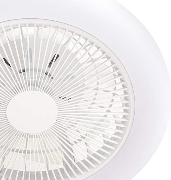 Vedin LED stropni ventilator, Ø 45 cm, RGBW, prigušiv, bijeli, DC - Lindby Lindby, Vedin, prigušiv, Bijela, Dnevna soba, Plastika, Moderan