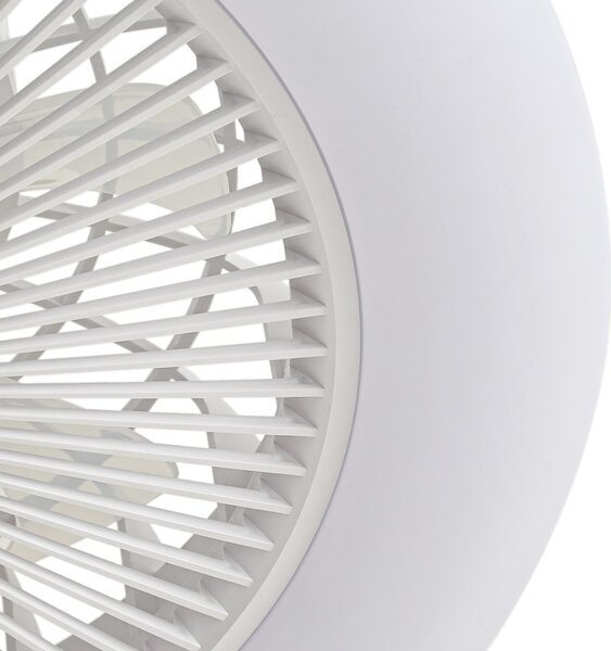Vedin LED stropni ventilator, Ø 45 cm, RGBW, prigušiv, bijeli, DC - Lindby Lindby, Vedin, prigušiv, Bijela, Dnevna soba, Plastika, Moderan