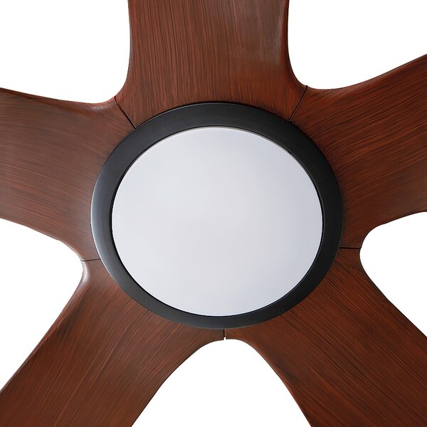 Omendo LED stropni ventilator, crni, DC, tih, CCT - Lucande Lucande, Omendo, prigušiv, Crno, Dnevna soba, Metal, Moderan