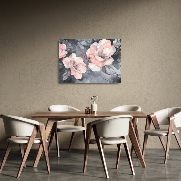 Staklena slika - Skica cvjetova (70x50 cm)