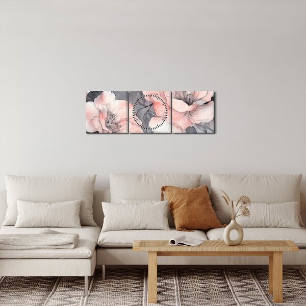 Slika - Skica cvjetova (sa satom) (90x30 cm)