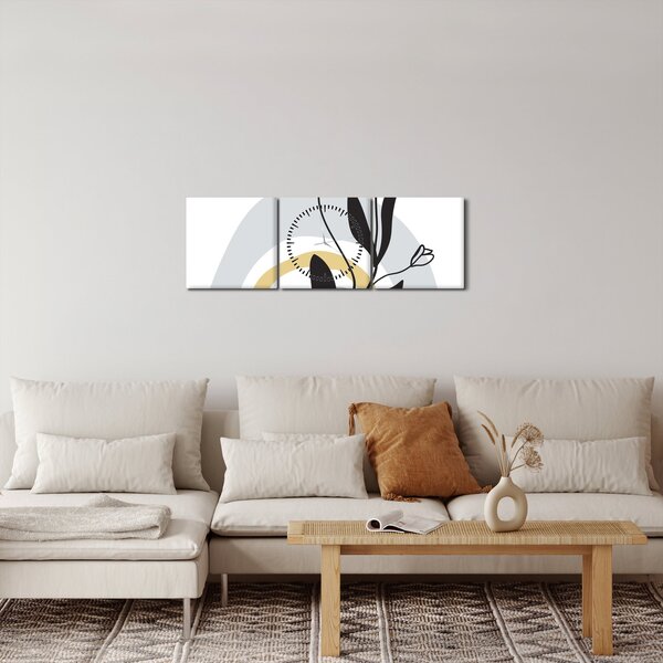 Slika - Cvijeće u vazi N⁰1 (sa satom) (90x30 cm)