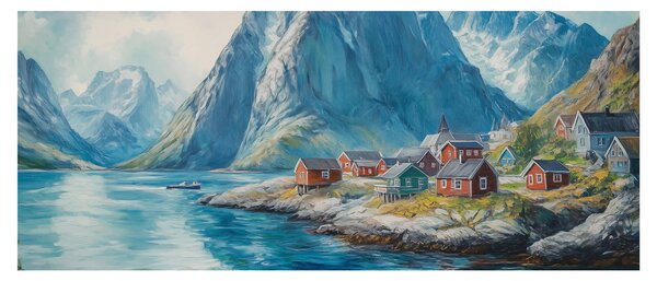 Slika - Norveško selo (120x50 cm)
