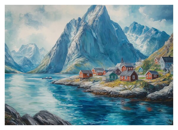 Slika - Norveško selo (70x50 cm)
