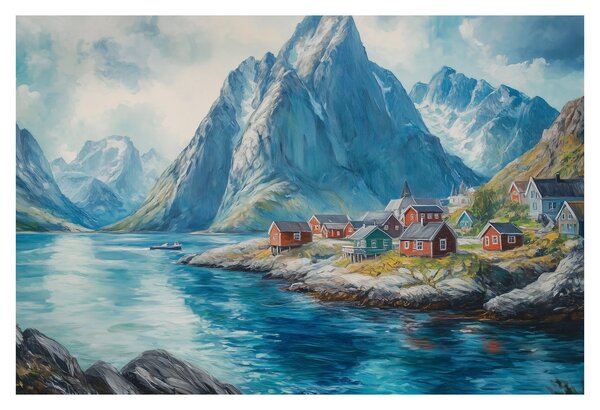 Slika - Norveško selo (90x60 cm)
