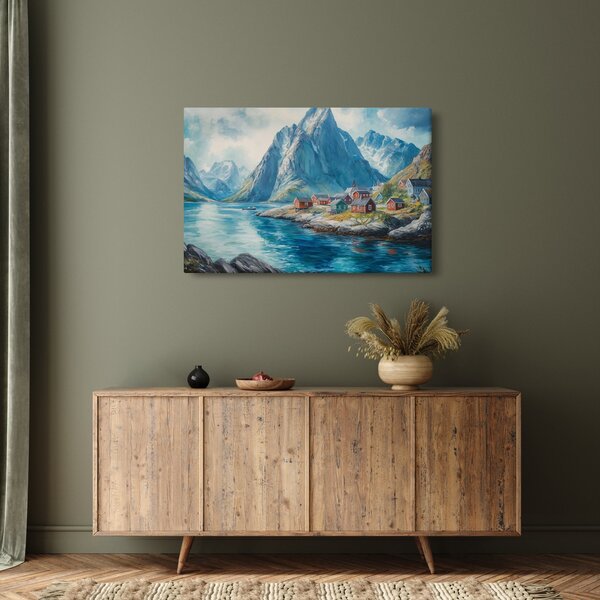 Slika - Norveško selo (90x60 cm)