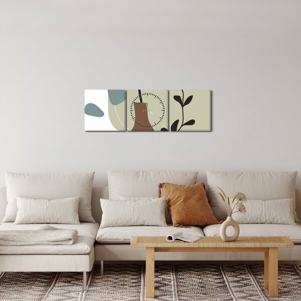 Slika - Cvijeće u vazi N⁰2 (sa satom) (90x30 cm)