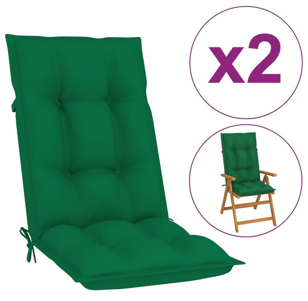 VidaXL Jastuci za vrtne stolice 2 kom zeleni 120 x 50 x 7 cm