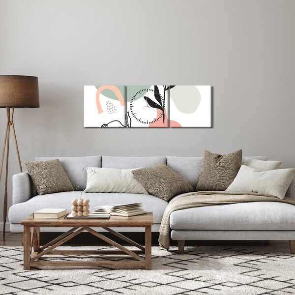 Slika - Cvijeće u vazi N⁰3 (sa satom) (90x30 cm)