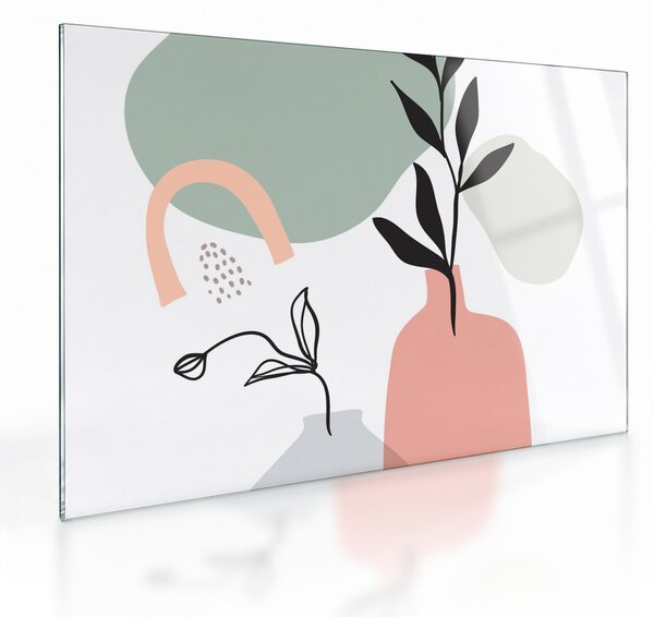 Staklena slika - Cvijeće u vazi N⁰3 (70x50 cm)