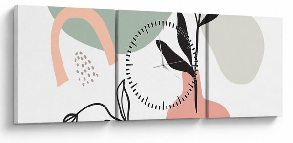 Slika - Cvijeće u vazi N⁰3 (sa satom) (90x30 cm)