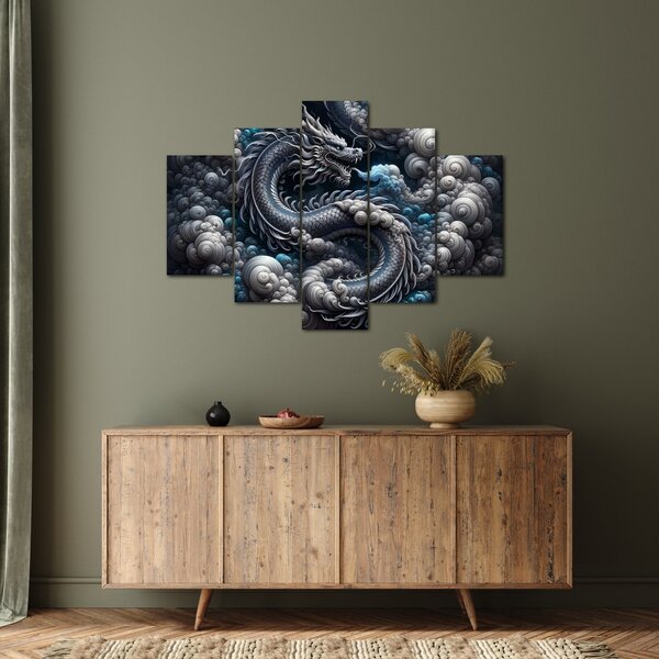 Slika – Zmaj u dimu (150x105 cm)
