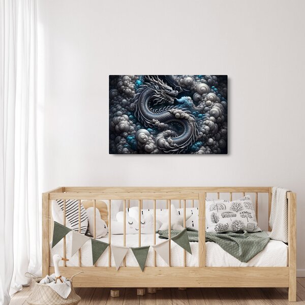 Slika – Zmaj u dimu (90x60 cm)